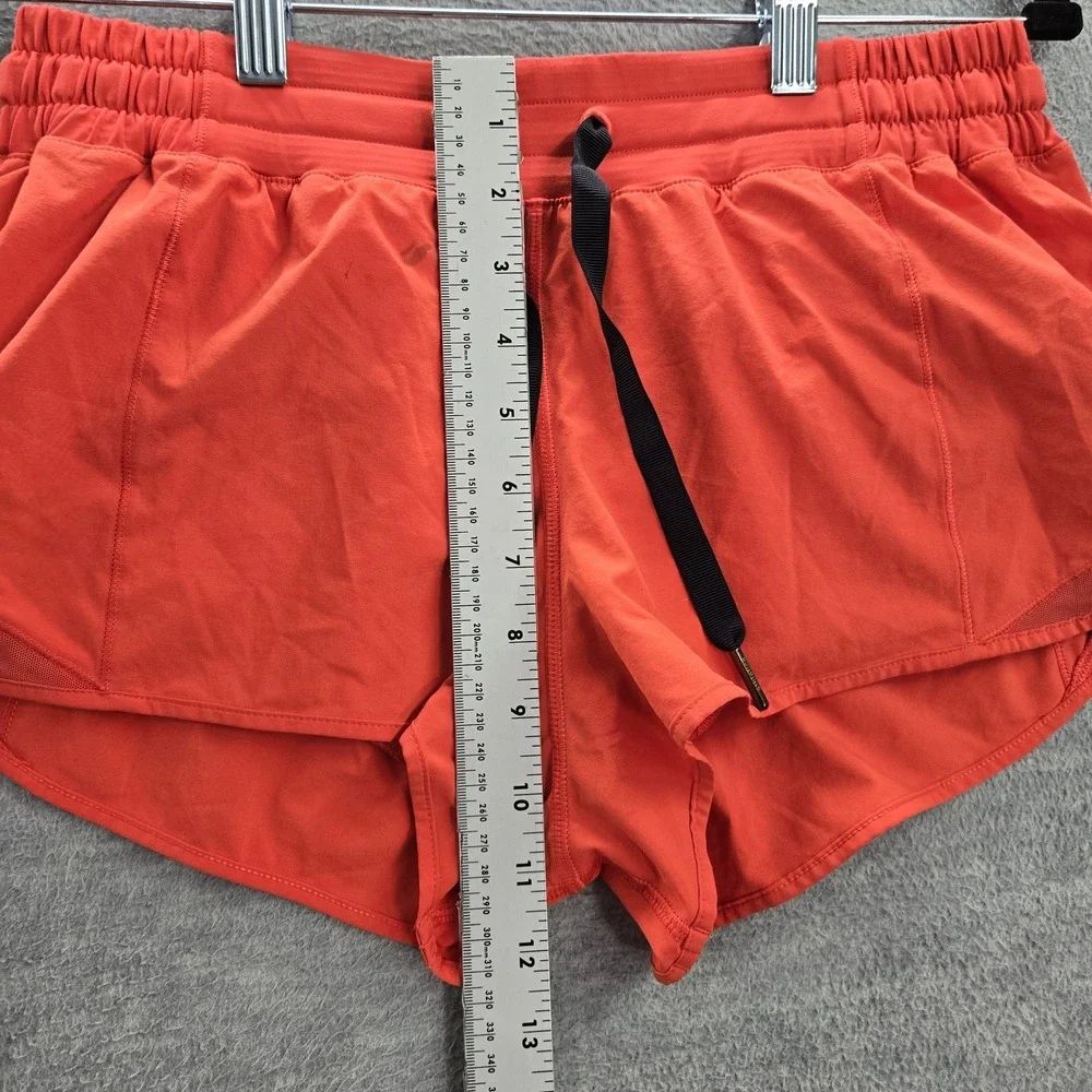 Lululemon Women Activewear Shorts 10 Orange Running Drawstring 2.5